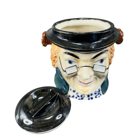 Wales China Japan Toby Character Biscuit Holder Container Jar Ceramic Japan VTG - Picture 2 of 14